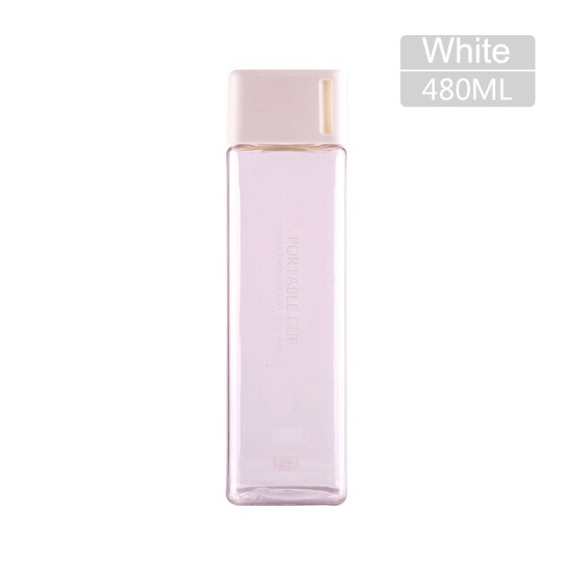 480 mL transparent squared drinking bottle