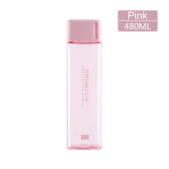 480 mL transparent squared drinking bottle