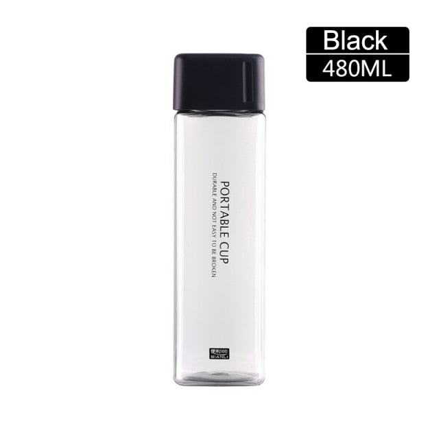 480 mL transparent squared drinking bottle