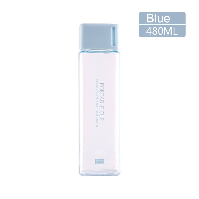 480 mL transparent squared drinking bottle