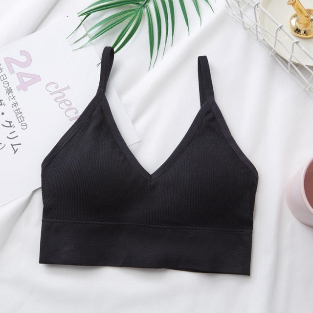 V-shaped sports bra