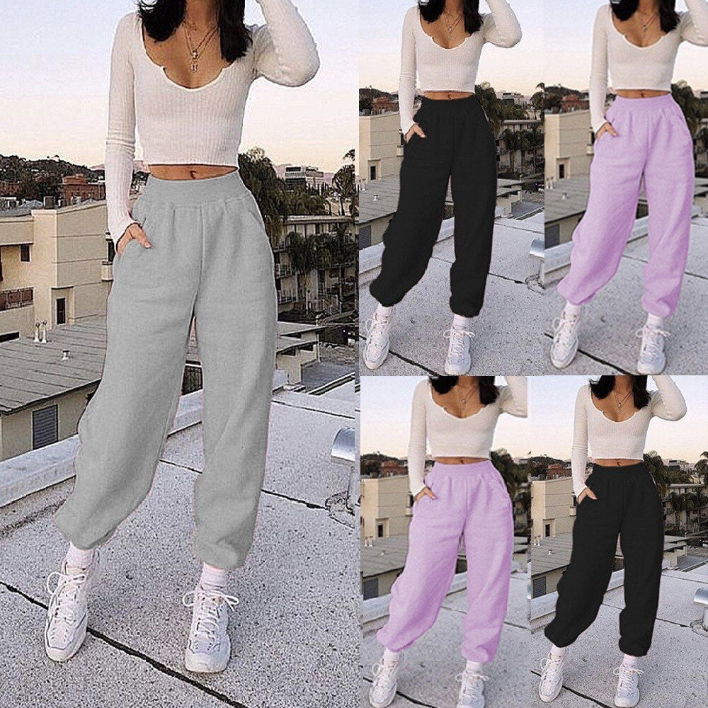 High-waisted sweatpants