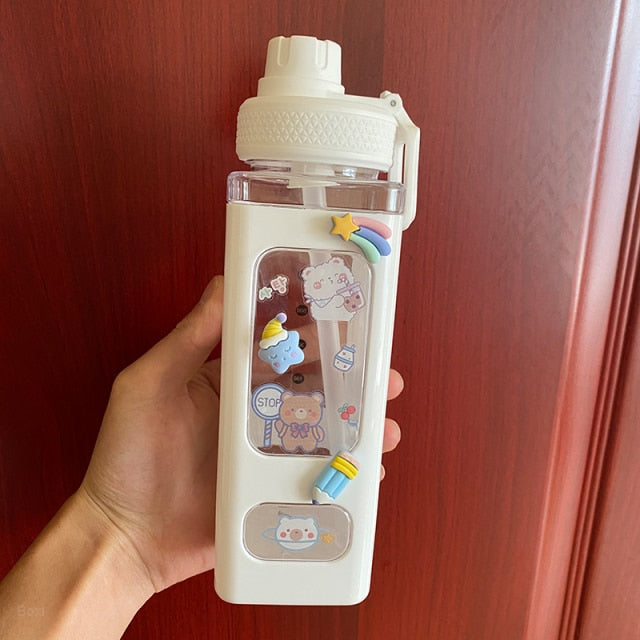 700/900 mL cute drinking bottle with a straw