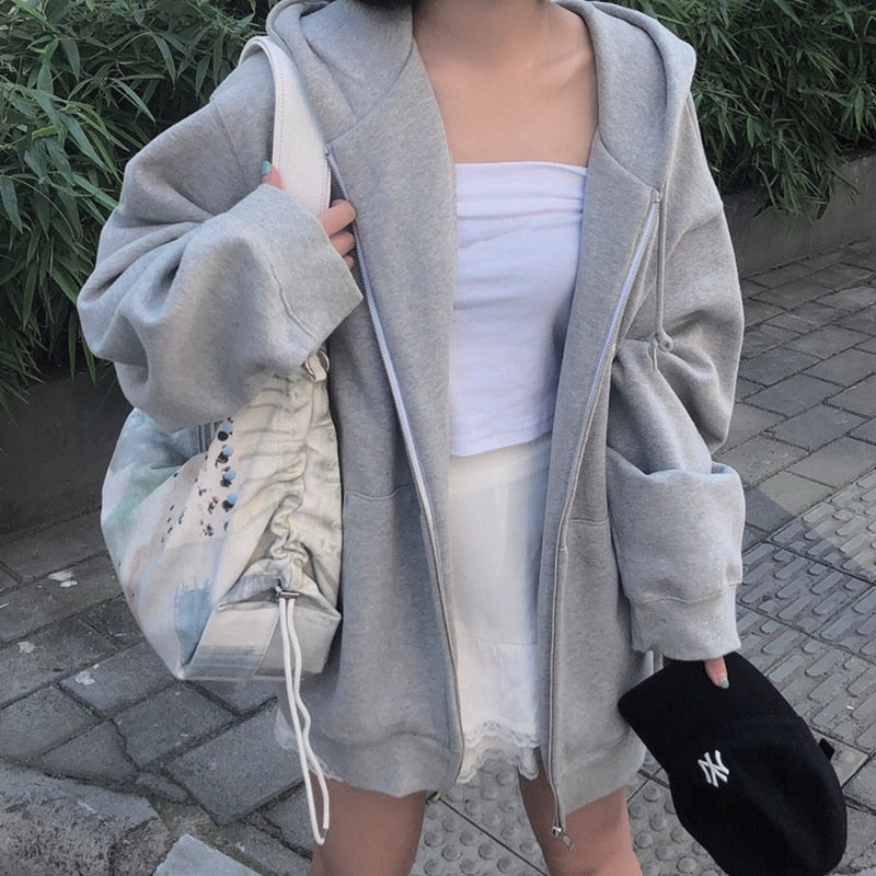 Oversized zip up hoodie