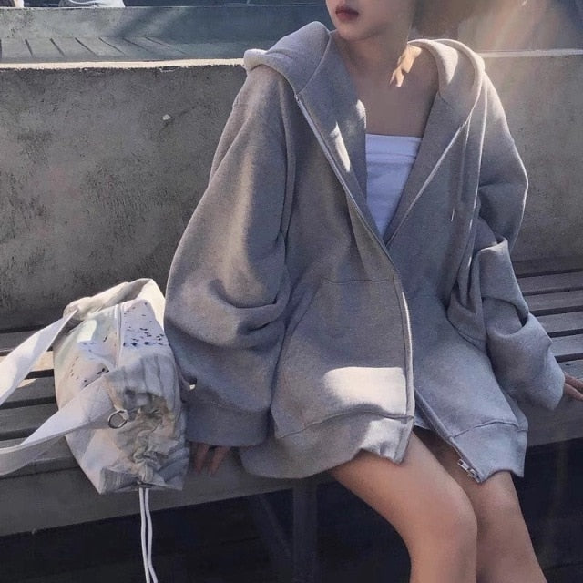 Oversized zip up hoodie