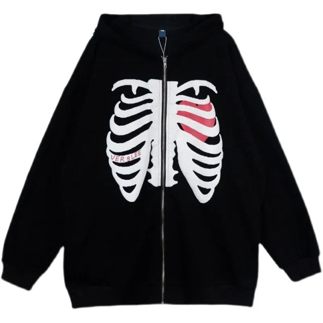 Zip up hoodie with a motive