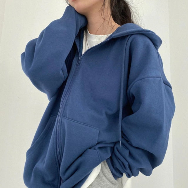 Bluza oversize z suwakiem