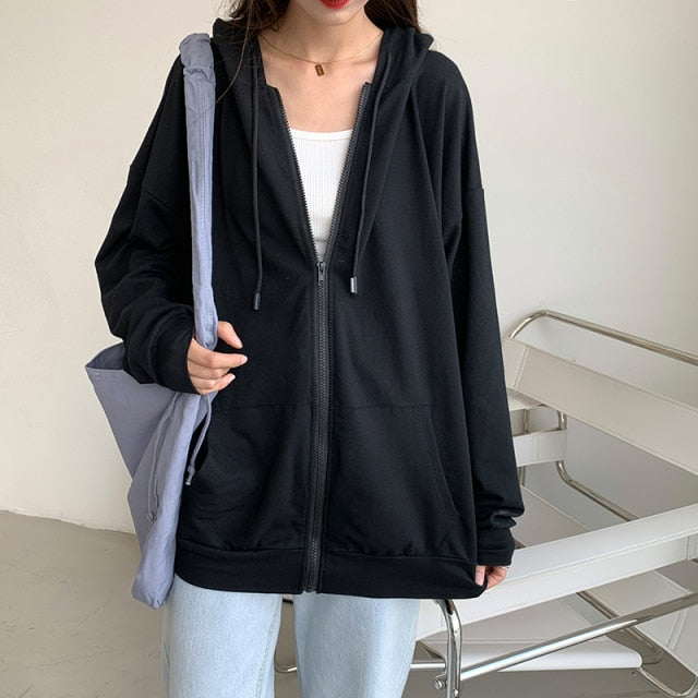 Zip up oversized hoodie