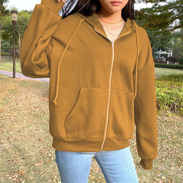 Zip up oversized hoodie