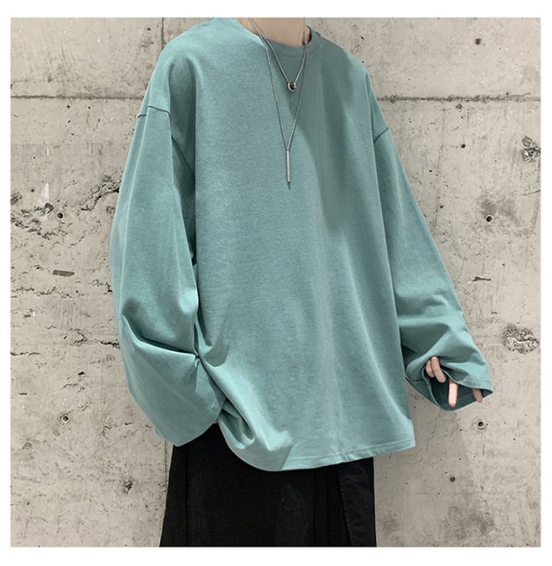 Oversized long-sleeved shirt